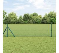 Welded Wire Fence with 13 Posts Green 0.5x25 m Steel Berkfield Home Green One Size