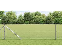 Welded Wire Fence with 13 Spike Posts 0.4x50 m Galvanised Steel Berkfield Home Silver One Size