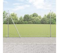 Welded Wire Fence with 7 Flanges, 1.4x10m Galvanized Steel - Ideal Garden Fence, Garden Gate, & Weather-Resistant for Outdoor Use