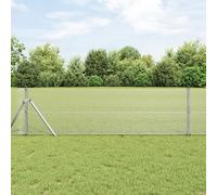 Welded Wire Fence with 7 Posts - 0.4x10m Galvanized Steel Garden Fence, Perfect for Garden Gate, Privacy Barrier, Outdoor Fencing Solution