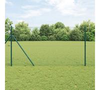 Welded Wire Fence with 7 Posts Green 1.2x10 m Steel Berkfield Home Green One Size