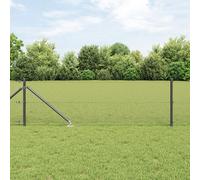 Welded Wire Fence with 7 Spike Posts Grey 0,4x10 m Steel Berkfield Home Grey One Size