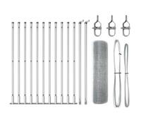 Fence Post Galvanised Steel & PVC 25x0.6m Silver 12x12mm Mesh Heavy Weatherproof