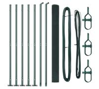 Welded Wire Garden Fence 10x1.5m Green PVC-Coated Steel Posts 170cm Weatherproof