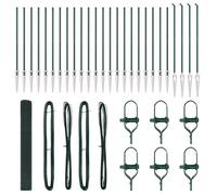 Welded Wire Fence Green 1.4x50m Metal 13-Spike Posts Roll With Ties & Tensioners