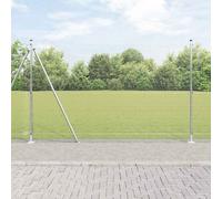 Welded Wire Garden Fence 10x1.5m Silver Galvanised Steel Pet-Safe Mesh 170cmHigh