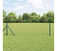 Welded Wire Garden Fence 50x0.4m Grey PVC-Coated Steel Posts 3.2x80cm +Fixes