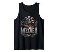 Welder American Flag Welding Patriotic Metalworker Tank Top