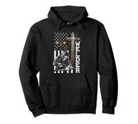 Welder Cross American Flag Welding Metal Worker Job Men Pullover Hoodie
