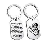 Welder Gift Welder Keychain Welder's Prayer May My Wire Be Clean Dog Tag Keychain (welder's prayer K EU)