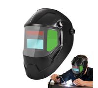 Welder Helmet | Adjustable Solar Powered Protective Gear with Light - Welding Masque - for Metal Iron Steel Construction Industrial Manufacturing