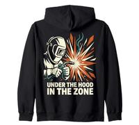 Welder Helmet Sparks Focus Workshop Design Zip Hoodie