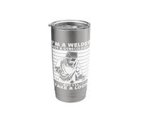 Welder No Gynecologist Merging MIG Distressed Stainless Steel Insulated Tumbler