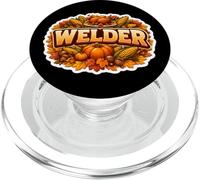 Welder Thanksgiving Fall Welding Autumn Pumpkin Turkey Fun PopSockets PopGrip for MagSafe