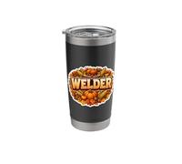 Welder Thanksgiving Fall Welding Autumn Pumpkin Turkey Fun Stainless Steel Insulated Tumbler