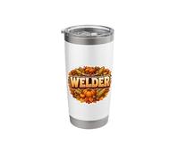 Welder Thanksgiving Fall Welding Autumn Pumpkin Turkey Fun Stainless Steel Insulated Tumbler