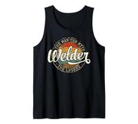Welder The Man The Myth The Legend Vintage Stamp Welding Tank Top