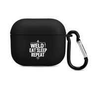 Welder Weld Eat Sleep Repeat Case Cover Compatible with AirPods 3 Protective Shell with Keychain
