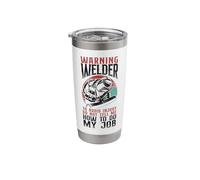 Welder Welding Vintage Welder Warning to Avoid Injury Do Not Stainless Steel Insulated Tumbler