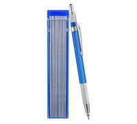 Welders Pencil - Carpenters Pencil | Metal Marker Mechanical Welding Pencil | 12 Silver Refills 2mm Rounds Construction Pencil | Work Pencils | Steel Marking Pen