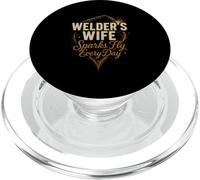 Welder's Wife Sparks Fly Every Day Heart PopSockets PopGrip for MagSafe