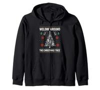 Weldin Around The Christmas Tree Holiday DIY Craftsman Xmas Zip Hoodie
