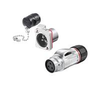 Welding 45A Connector M24 snap-on Reverse Waterproof Aviation Plug 3 pins(Metal Reverse Installation)