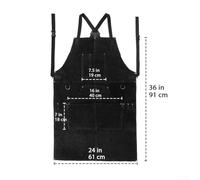 Welding Apron, Heat and Flame Retardant, Heavy Duty Work Safety with Lining and Multiple Pockets, for Metalworking, Blacksmithing, Suitable for Men and Women(Black)
