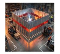 Welding Curtain Divider Screens, Silicone Coated Welding Blanket with Red Viewing Window Panel, Heavy Duty Fireproof Welding Shield Mat for Industrial, Workshop, Cutters(9X3 M)