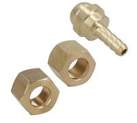 Welding Gas Hose Connector 3/16 Hose Tail with 3/8 BSP RH + LH Thread Nuts 2pc