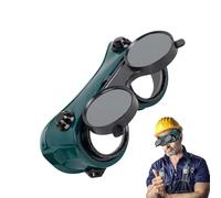 Welding Glasses - PC Durable Green 20x8.5cm | Safety Grinding Goggles, Welding Arc Eye Shield Glasses | Dustproof Up Protective Eyewear For Brazing Cutting Industrial Construction Use