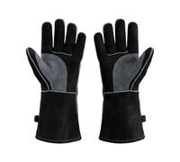 Welding Gloves 35cm Heat Resistant Cowhide Leather for BBQ and Oven | Pair of 35cm extended cowhide heat-resistant gloves designed for wear resistance during welding and oven tasks