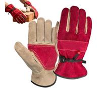 Welding Gloves - First Layer Of PU Leather + Cotton Lining Heat Resistant Fireproof Insulated Extended Cuff - Women Men Gloves For Construction Chainsaw Farm Yard Work Bbq Oven Fireplace