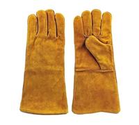 WELDING GLOVES GAUNTLET PAIR LEATHER STOVE BURNER OVEN FIRE HEAT RESISTANT