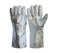 Welding Gloves - Safety Gloves for Kitchen, Aluminum Foil High Temperature Mitten, Heat Resistant Design, Metallurgy, Steel Smelting with Protective Layer, Work Mittens for Restaurant Industrial Use