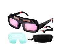 Welding Goggles - Solar Powered, Automatic Darkening Welding Glasses, Adjustable Sensitivity | Lightweight Welding Glasses, Intelligent Darkening, Secure Hold, Wide Visor, Comfortable Eye Protection