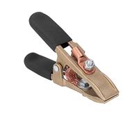 Welding Ground Clamp Brass 500A, Welding Earth Clip, Large Diameter 60mm Grounding Work Clamp with Handle Cover, for Power Train Manufacturing and High Current Weldi (Black Cover)