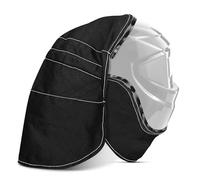 Welding Helmet Cover Set, Welding Helmet Bib Cover, Wrap-Around Helmet Back Cover, Helmet Extended Cover with Press Fit Seal, Welding Neck Protection for Most Welding Helmet Cover (Black)