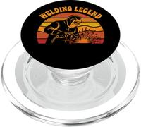Welding Legend Retro Sunset Welder Silhouette Tradesman PopSockets PopGrip for MagSafe