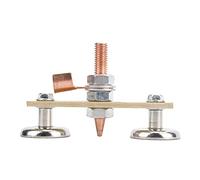 Welding Magnets, Ground Rod Clamp Welding Ground Clamp Iron Insulation Board Double Ground Connector Spotter Tool 4mm Welding Magnet Head Welding Support Ground Clamp Tools