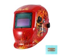 Welding Mask Auto Darkening, Solar Welding Mask for Eye Face Protection, Adjustable Lightweight and Comfortable Welding Helmet with Shade Range 9-13, for TIG, MIG, Arc Weld Grinding（Red Flame）