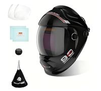 Welding Mask True Colour Large View, Solar Powered Auto Darkening Blue Light Blocking Welding Mask, Wide Shade 4/9-13 Weld Hood for TIG MIG ARC
