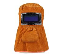 Welding Mask,Welding Helmet Solar Auto Darkening Filter Lens Welder Leather Hood Welding Breathable Helmet Mask Yellow Head-Mounted Leather Hood Grinding(Anti-UV Colorful)