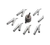 Welding Nozzle Set, Welding Nozzle, Replacement Nozzle, Stainless Steel, Suitable for Hot Air Welding, PVC Plastic Vinyl Film, Silver, 8 Pieces