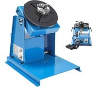 Welding Positioner Rotary Table, 0-90° Tiltable with Chuck | Variable speed rotation with foot pedal, forward/reverse control and 3-jaw chuck for small pipe and round workpieces.