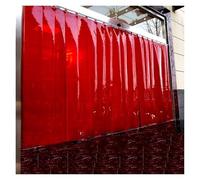 Welding Protection Curtain Kit - Waterproof Red Plastic Strip Door, Durable Hurricane Shutters for Fire Safety in Workroom & Assembly Line (0.9x2.1m)