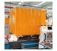 Welding Protection Curtain Kit - Waterproof Yellow Plastic Strip Door, 1.35x2.4m, Ideal for Fire Protection, Hurricane Shutters, and Workroom Assembly Line Use.