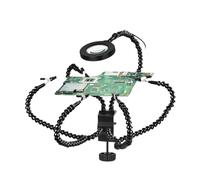 Welding Third Hand Tool, Soldering Station Helping Third Hand Stand with Pack of 8 Flexible Arms and Desk Clamp for PCB Welding Black and Blue(Y6bk-l-bk)