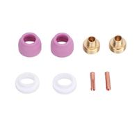 Welding Torch 2.4mm Connector Electrode Clamp Ceramic Nozzle Set Durable Brass Replacement Parts for Industrial Welding Projects 8 Piece Accessories Kit