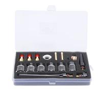 Welding Torch Accessories Kit for WP - 17/18/27, Glass Cup Brass Welder Consumables, High Temperature Nozzle and Tungsten Clamp Set with Silicone Ring, Complete Replaceme